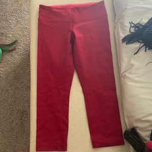 Cropped red lululemon leggings